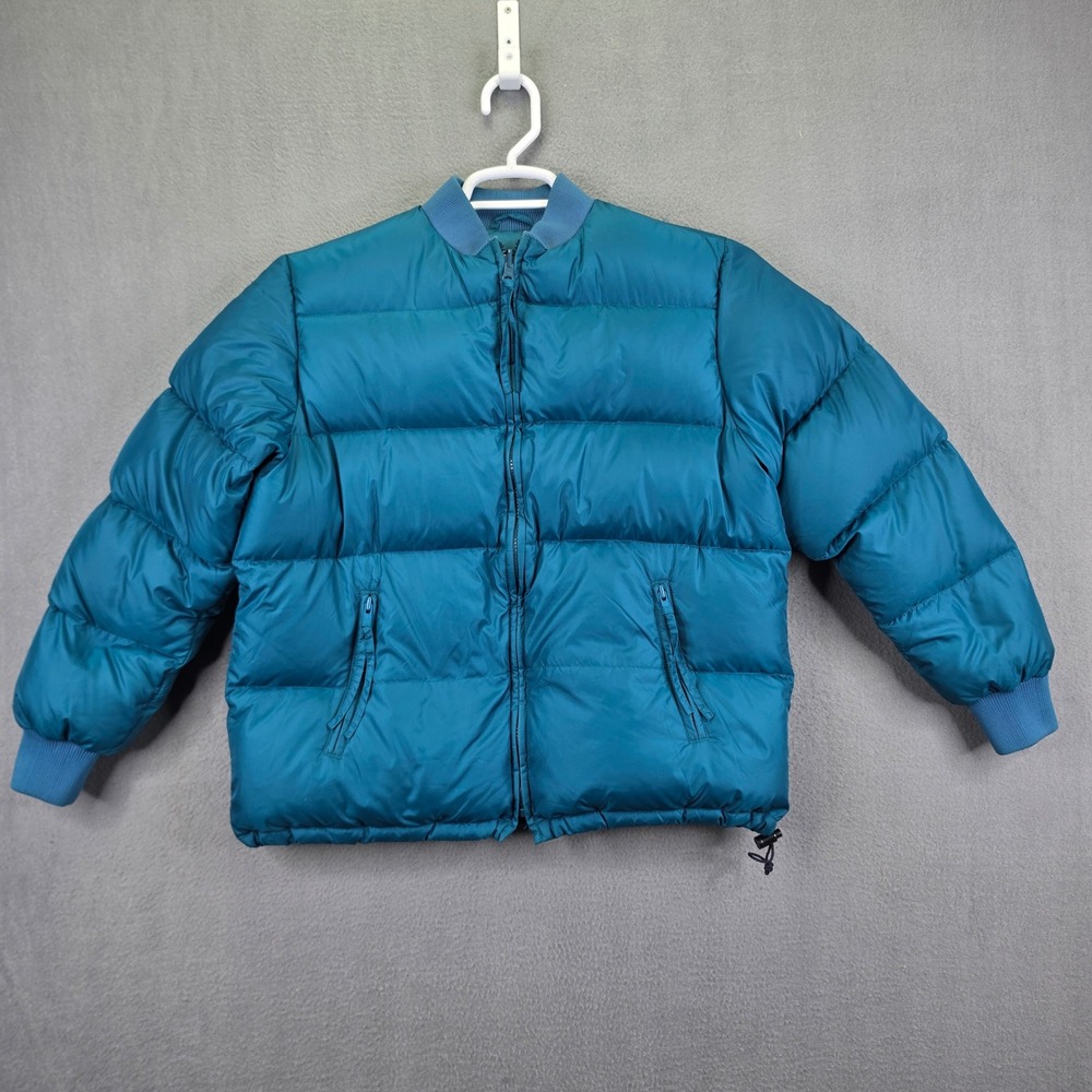 REI Puffer Jacket Vintage 90s Goose Down Teal Blue Women 12 Insulated Bomber